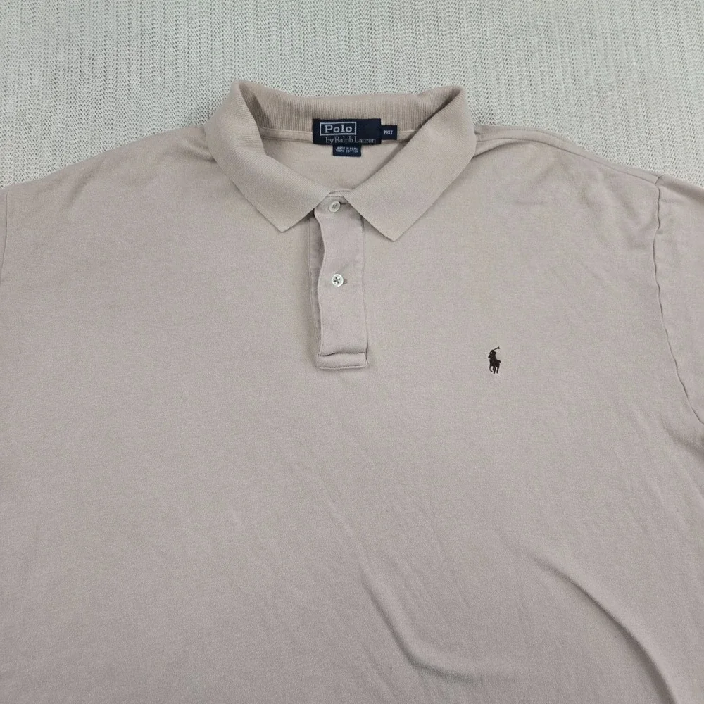 Polo Ralph Lauren Shirt Mens 2XLT Tall BVeige Short Sleeve Pony Preppy